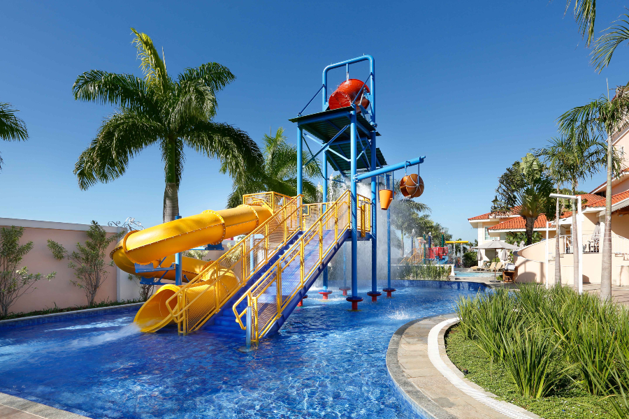 Foto do brinquedão aquático no Royal Palm Plaza, em Campinas