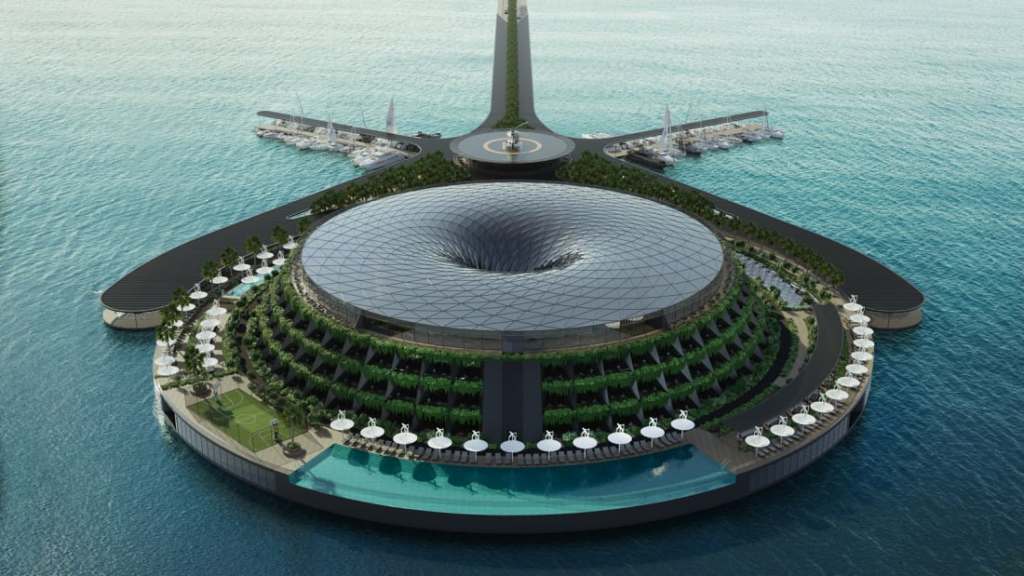 Luxo e sustentabilidade: Qatar quer construir resort flutuante que produz a própria energia 